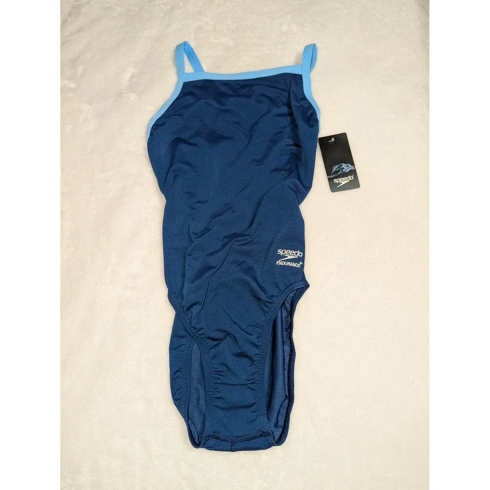 Speedo Endurance+ Flyback Training Swimsuit Navy Blue 819016317 Size‎ 28